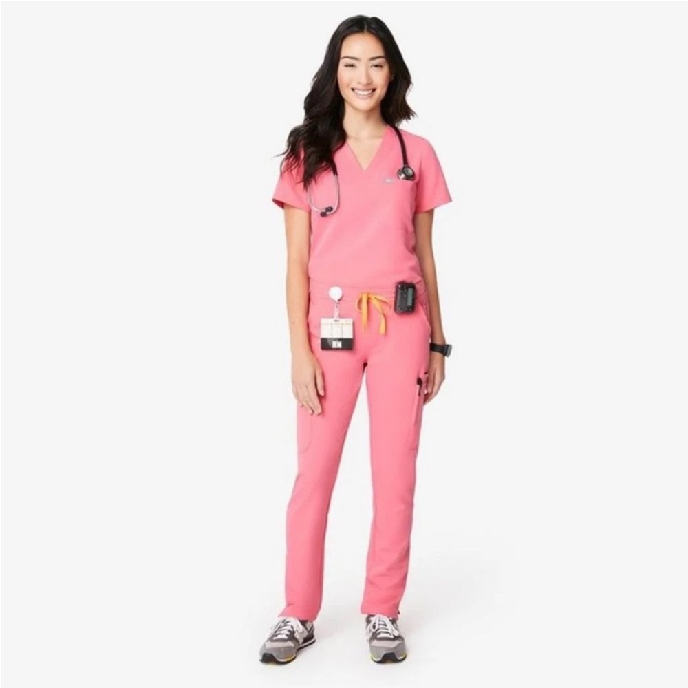 Figs Pink Straight Leg Jumpsuit